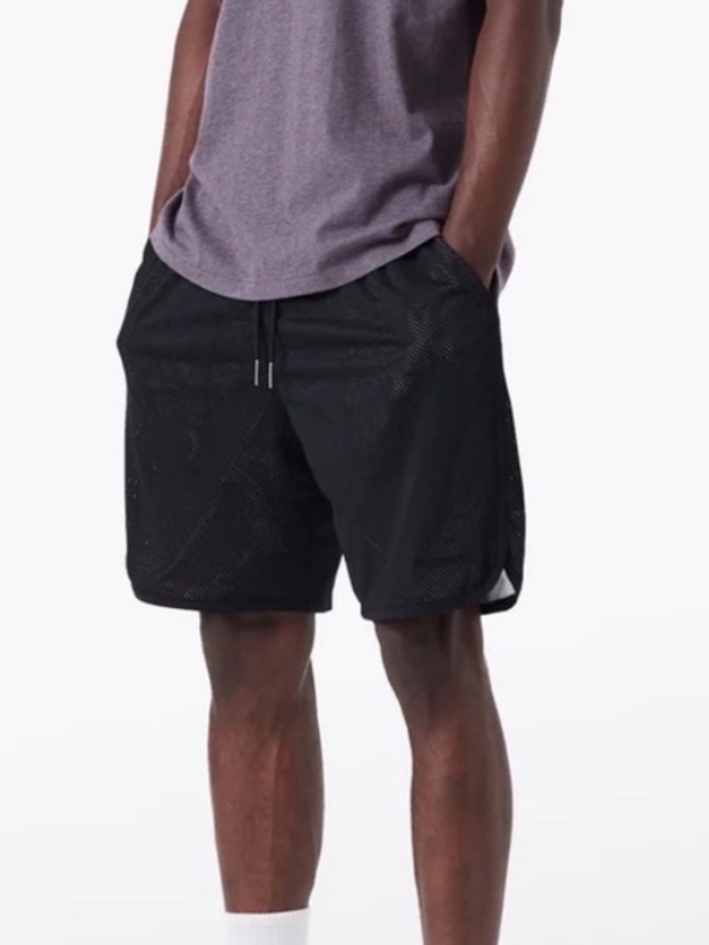 NEW Zanerobe Mesh Basketball Shorts Black Mens Size 34 Relaxed Fit Zipper Short